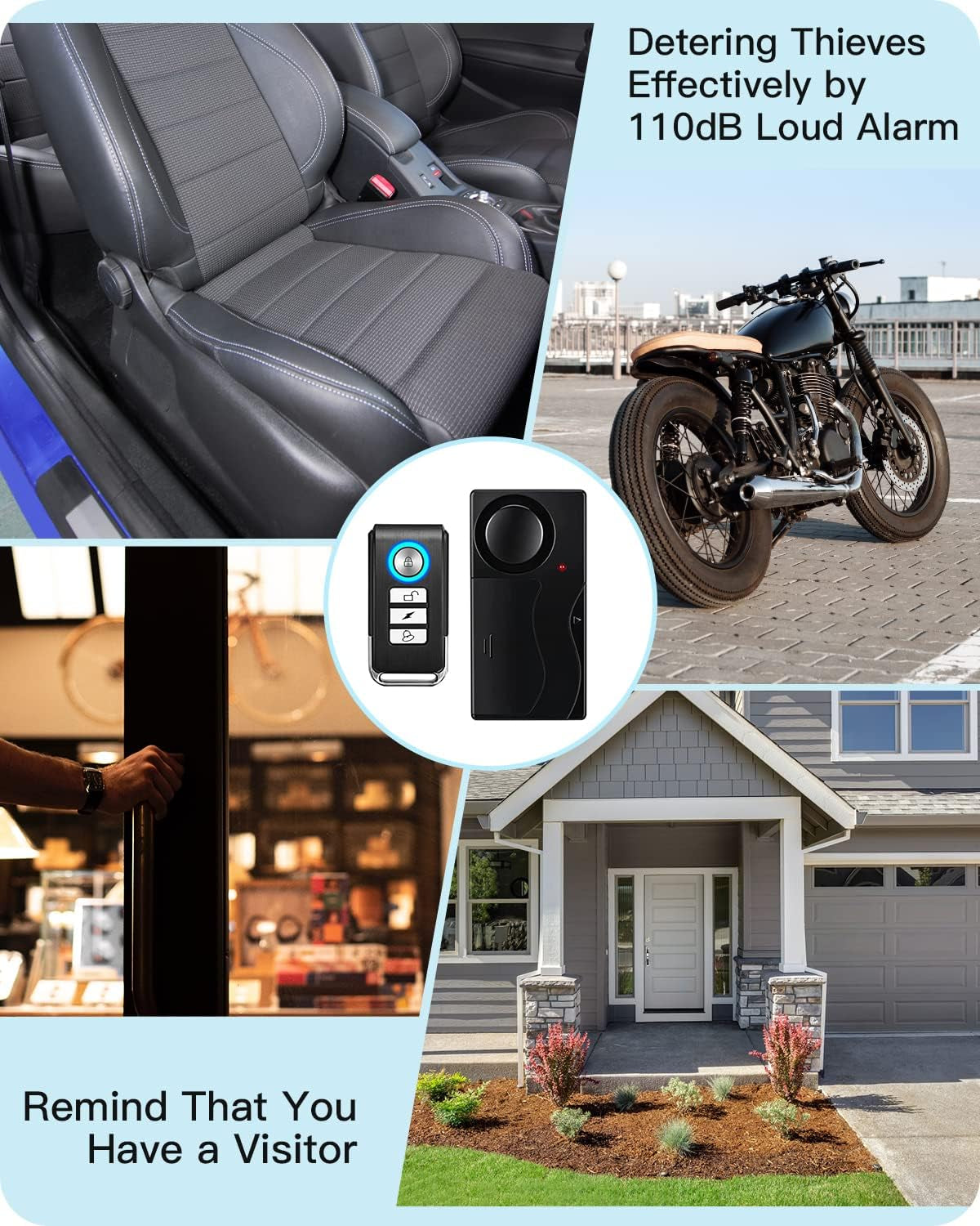 Wireless Vibration Alarm Anti-Theft Remote Control Door and Window Security Alarm