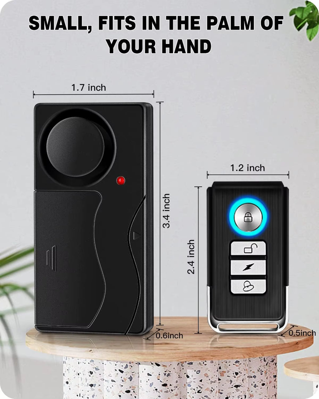 Anti-Theft Alarm 110Db Loud Door and Window Alarm Wireless Vibration Alarm with Remote Control Bicycle Security Sensors