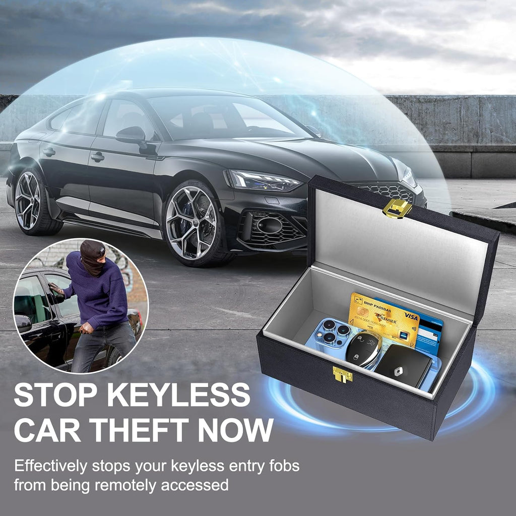 Faraday Box & Pouch for Car Keys – 2-Pack RFID Signal Blocking Keyless Entry Anti-Theft Protector