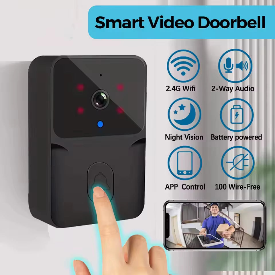 2026 Wireless Smart Video Doorbell, 2.4G Wifi Home Security Camera, 2-Way Audio, Night Vision, Battery, Secure Home Monitoring