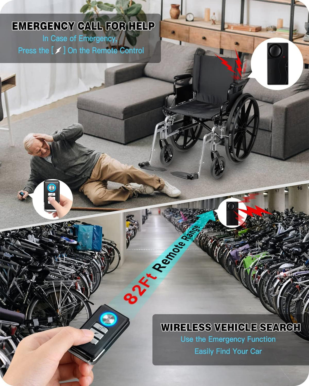 Wireless Vibration Alarm Anti-Theft Remote Control Door and Window Security Alarm