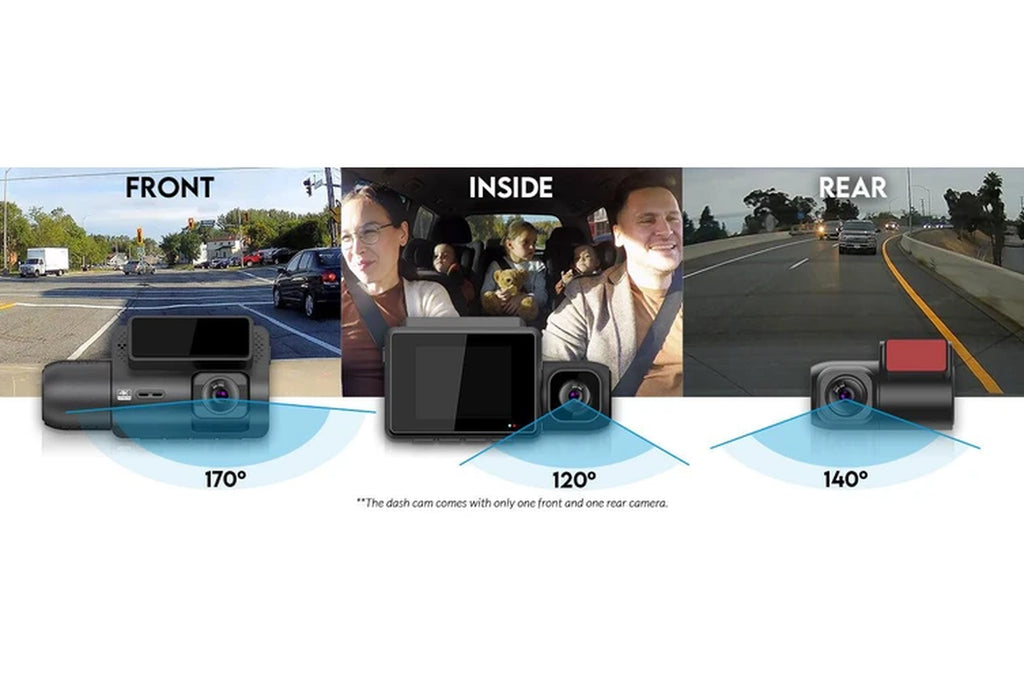 3 Channel 4K Dash Cam with WiFi & GPS – Front, Inside & Rear Recording, Sony Starvis Night Vision, Supercapacitor Power, Hardwire Kit Included