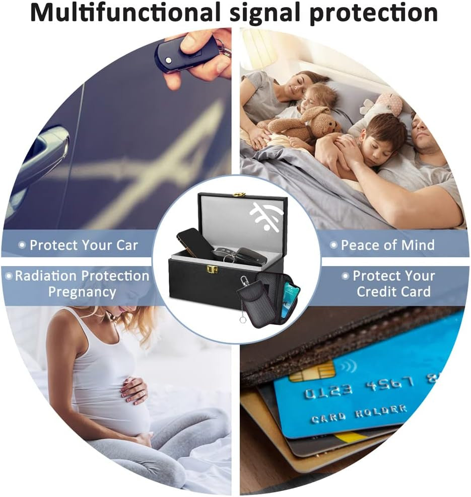 Faraday Box & Pouch for Car Keys – 2-Pack RFID Signal Blocking Keyless Entry Anti-Theft Protector