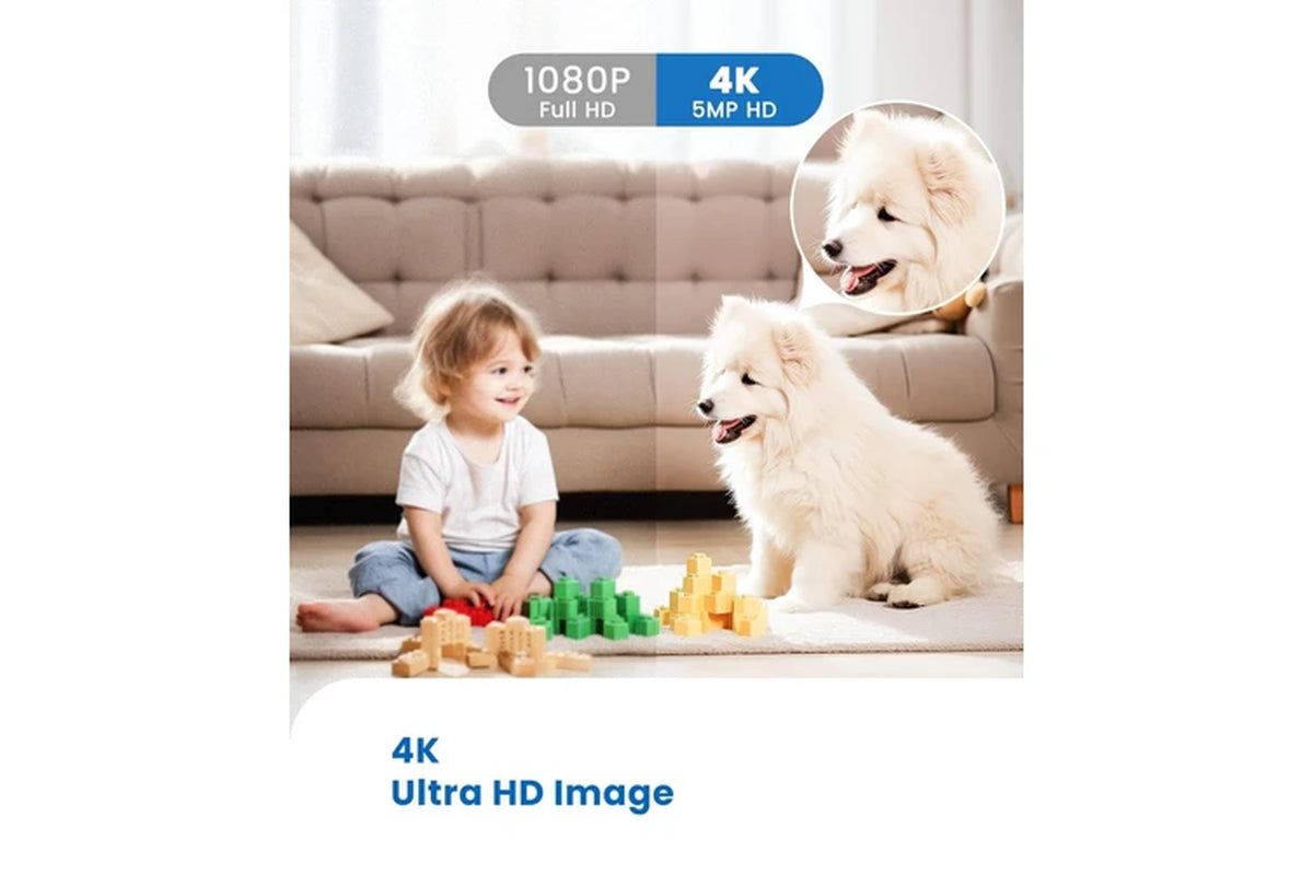 Mini 4K HD WiFi Security Camera – Indoor/Outdoor Wireless Nanny Cam with Motion Detection, Night Vision & 150° Wide Angle – No WiFi Needed Option (Black)