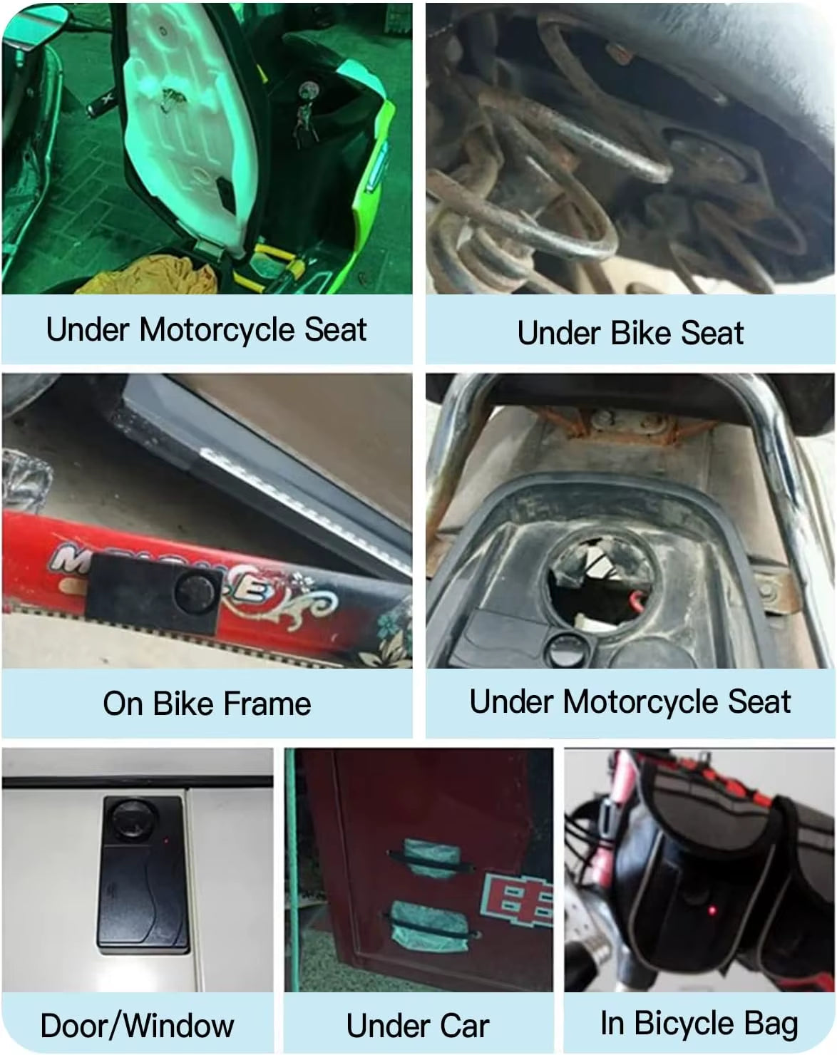 Anti-Theft Alarm 110Db Loud Door and Window Alarm Wireless Vibration Alarm with Remote Control Bicycle Security Sensors