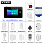 G64B 4G Wifi Smart Alarm System 4.3-Inch Screen Wireless DIY Your Smart Home Security System with Sensor Work with Alexa