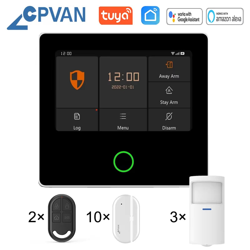 Tuya Smart Home Security System Wireless WIFI 4G Home Burglar Security Protection Alarm with Motion Detector Door Sensor