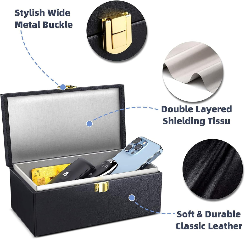 Faraday Box & Pouch for Car Keys – 2-Pack RFID Signal Blocking Keyless Entry Anti-Theft Protector