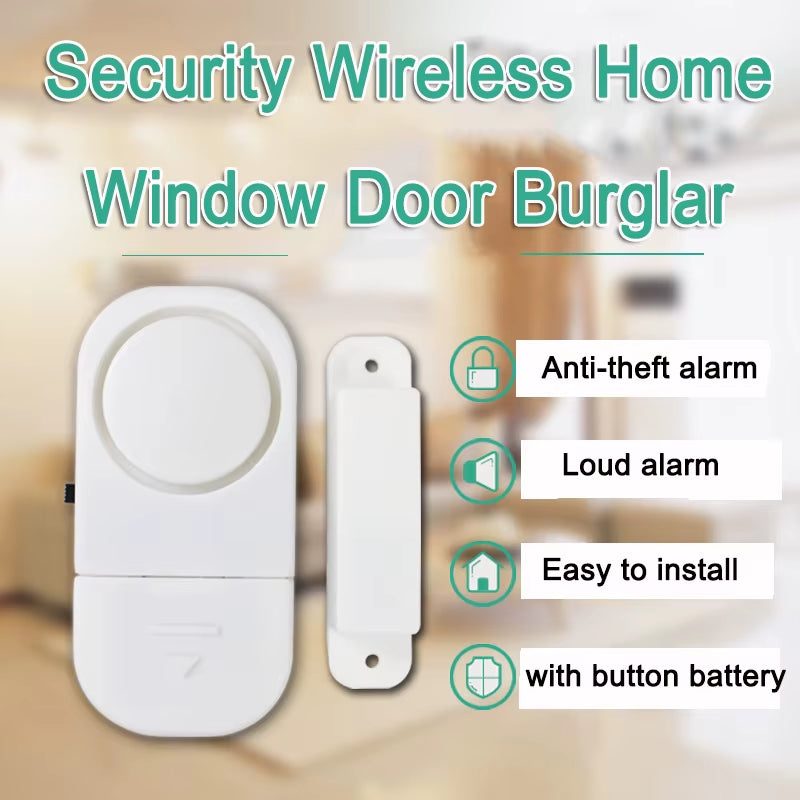 Security Wireless Home Window Door Burglar Security Alarm System Magnetic Sensor Hotel Security Device Window Anti-Theft Alarm