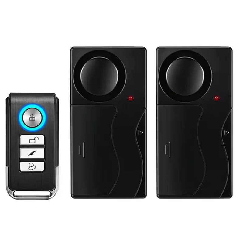 Anti-Theft Alarm 110Db Loud Door and Window Alarm Wireless Vibration Alarm with Remote Control Bicycle Security Sensors