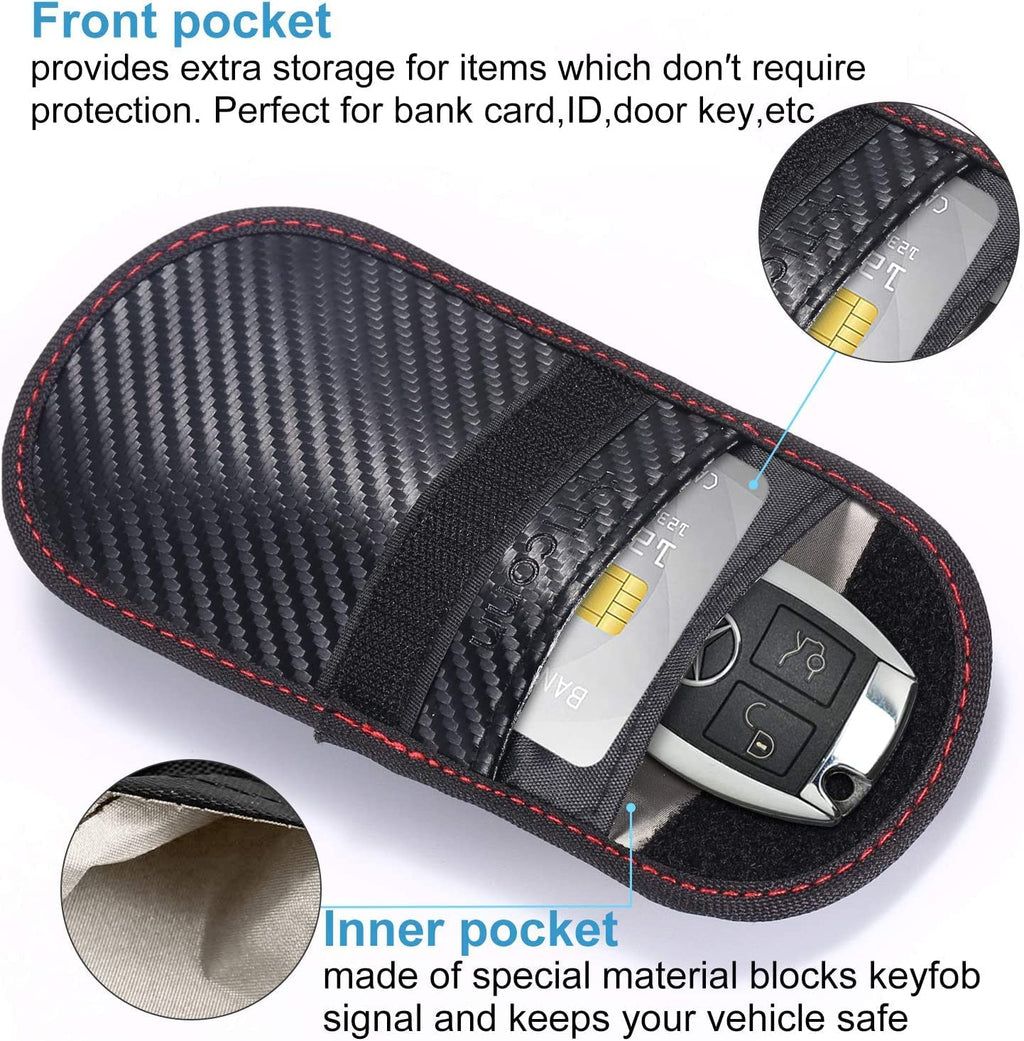 2-Pack Faraday Key Fob Protector Bags – Car Key RFID Signal Blocking Pouches, Anti-Theft & Anti-Hacking Security