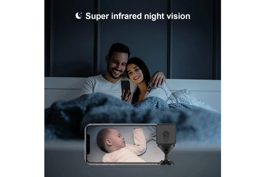 Mini 4K HD WiFi Security Camera – Indoor/Outdoor Wireless Nanny Cam with Motion Detection, Night Vision & 150° Wide Angle – No WiFi Needed Option (Black)